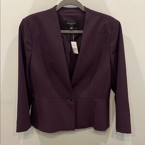Ann Taylor Purple Blazer Tailored Professional Suit Jacket